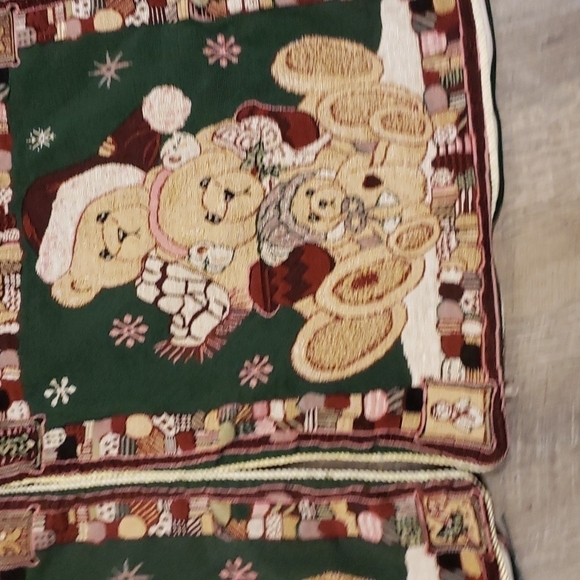 Vintage Set of 3 Decorative Pillow Cases Tapestry Christmas Bears Santa… - Picture 7 of 15